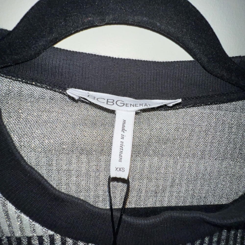 BCBGeneration Black and Gray Striped Sweater NWT - image 3